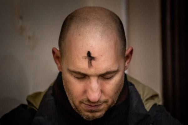 Paul Crooks, a parishioner, prayed after Ash Wednesday Mass at St. Joseph Parish in Clayton, Missouri on Wednesday, Feb 26, 2020.

Lisa Johnston | lisajohnston@archstl.org  | Twitter: @aeternusphoto