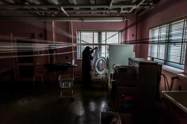 The Passionist nuns daily routine has not changed during the COVID-19 pandemic. Sister Maria Fatima worked in the laundry room at the Passionist Monastery in Ellisville, Missouri on Monday, Mar 23, 2020. 

Lisa Johnston | lisajohnston@archstl.org  | Twitter: @aeternusphoto