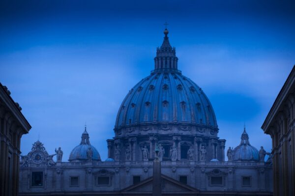 Early morning at St. Peter's Basilica in Vatican City.